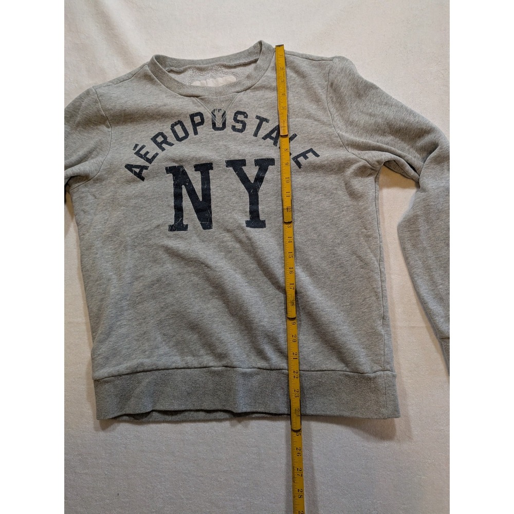 Aeropostale NY gray crewneck sweater size M new york - Picture 4 of 4